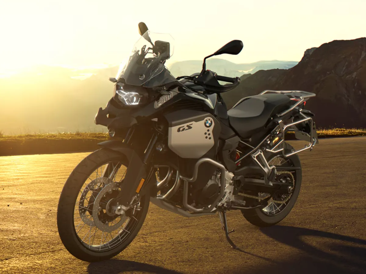BMW F900GS Adventure on a gravel side road in New Zealand
