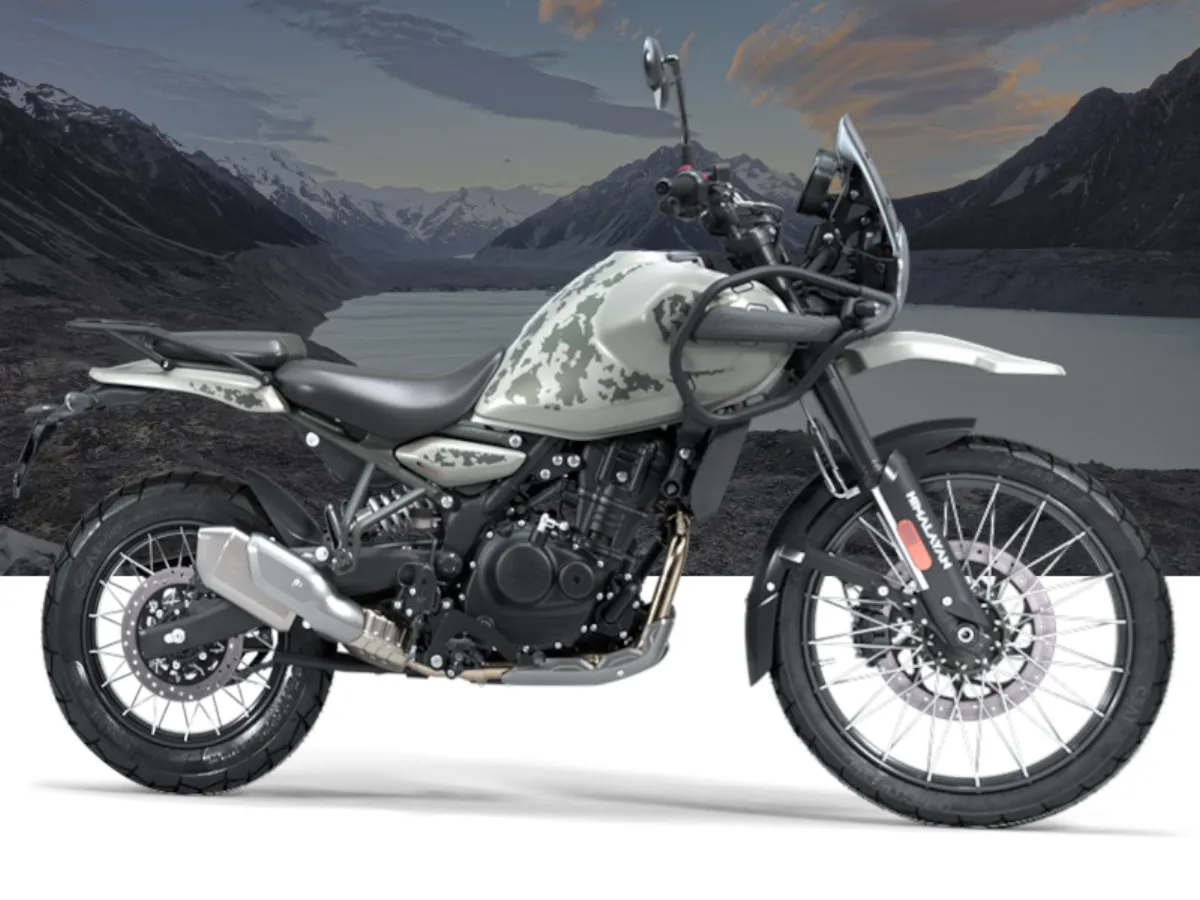 Royal Enfield Himalayan with panniers on a New Zealand back road